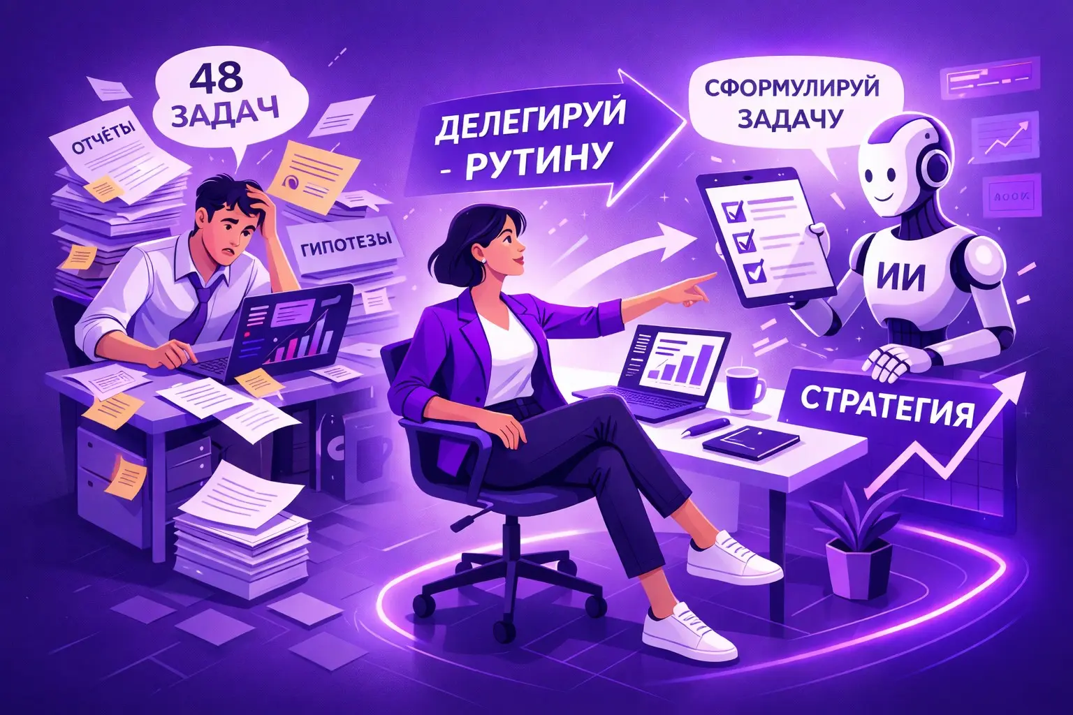 Как я сократил операционку и усилил стратегию с помощью ИИ | Сетка — социальная сеть от hh.ru