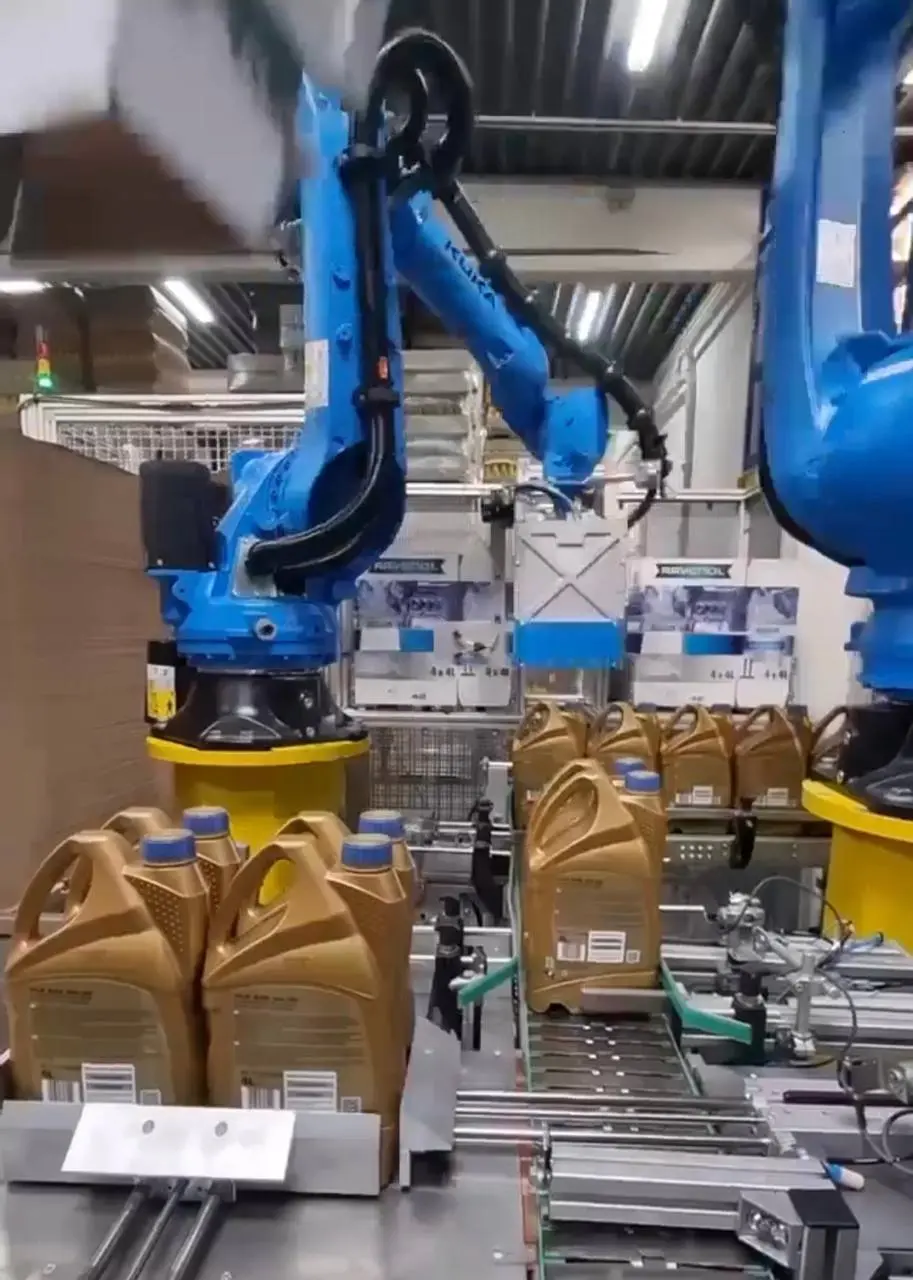 🏭 Роботизация упаковки масла: порядок вместо хаоса на НПЗ
Ручная укладка тяжелых канистр с маслом — это не только медленно, но и травмоопасно | Сетка — социальная сеть от hh.ru