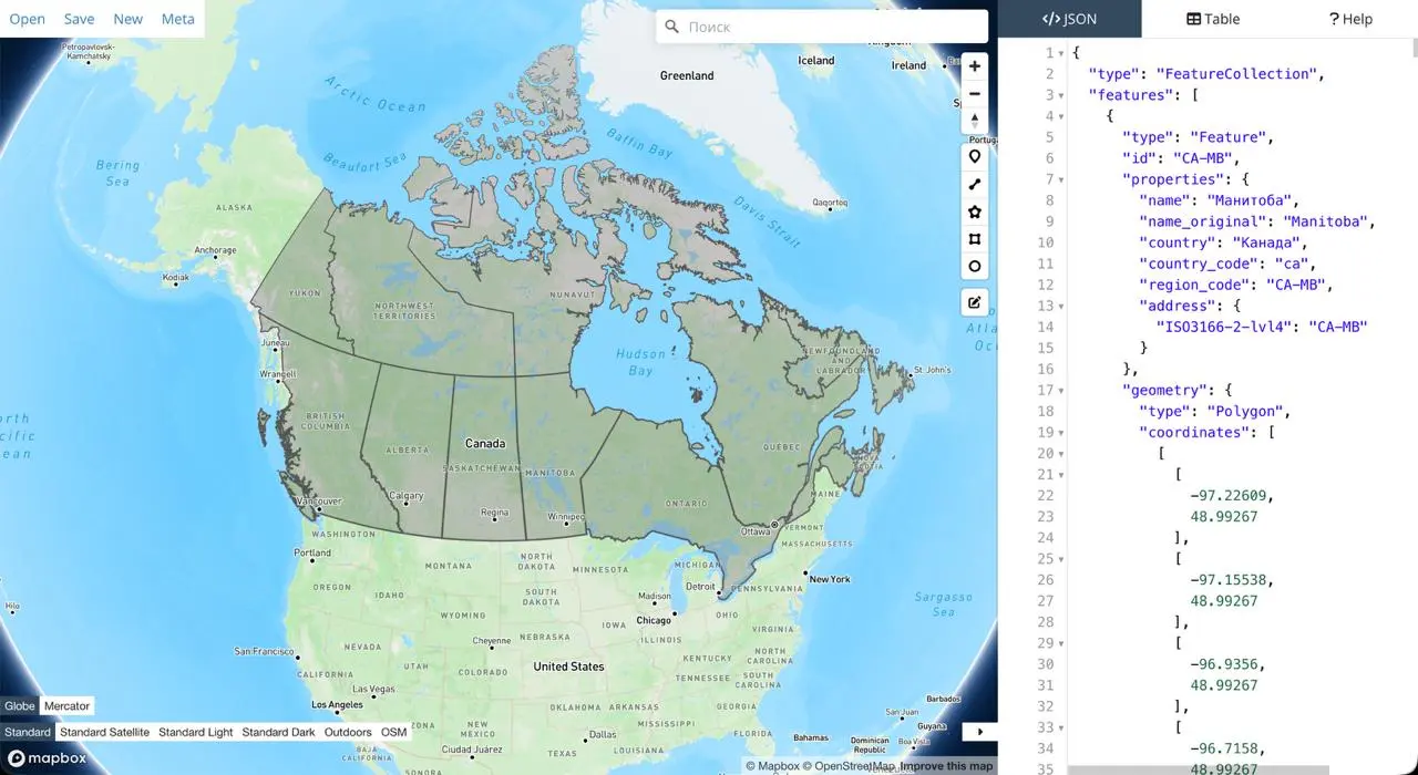 Хорошо, что я не стал править геозоны почти месяц назад. За это время mapbox обновил geojson.io. Появились слои и теперь можно удалять группы точек без поломки геометрии | Сетка — социальная сеть от hh.ru