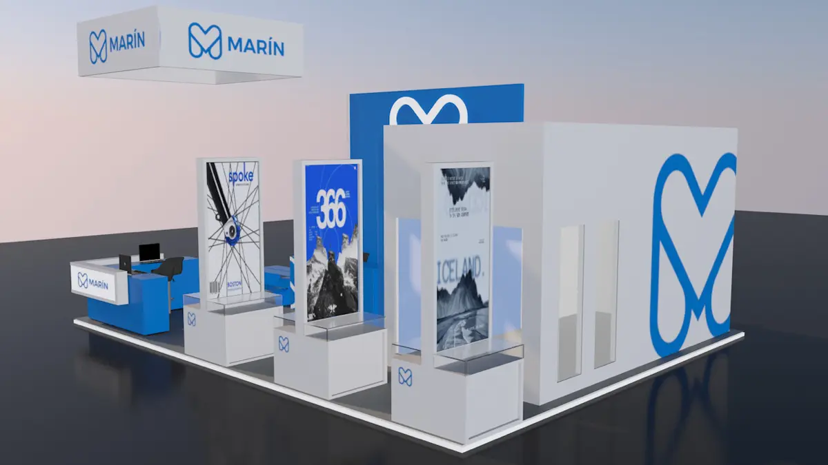 Разработка дизайна выставочного стенда для бренда MARÍN. | Сетка — социальная сеть от hh.ru