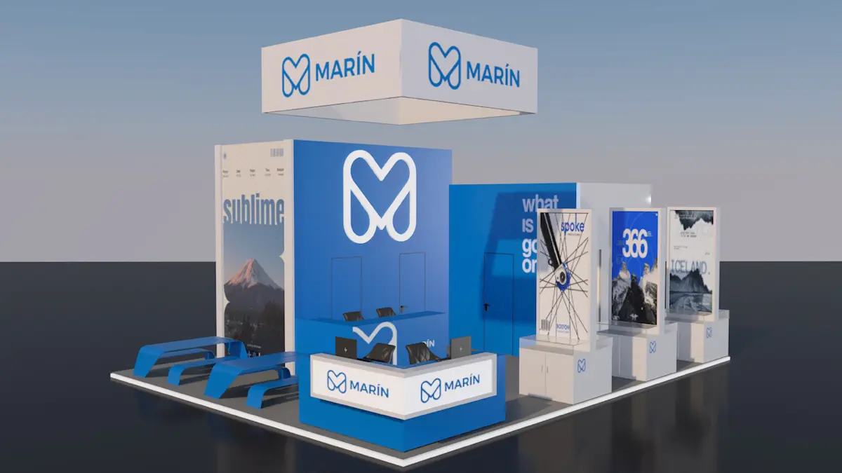 Разработка дизайна выставочного стенда для бренда MARÍN. | Сетка — социальная сеть от hh.ru