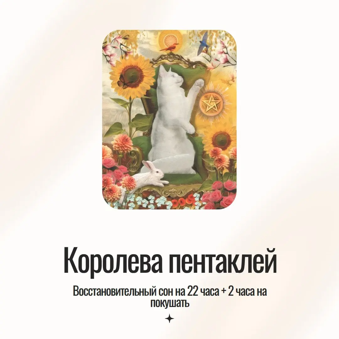 Ко Дню кошки предсказание по Таро удивительных кошек от мистера Дарси, моего плюшевого сотренера.
💛Тяните карту и наслаждайтесь праздничным днем | Сетка — социальная сеть от hh.ru
