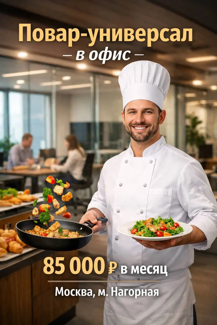 ПОВАР-УНИВЕРСАЛ В ОФИС
От 85 000₽
Прямой работодатель
• Москва, м. Нагорная
• Рестораны/Кафе
• +79344774808
В этом посте были ссылки, но мы их удалили по правилам Сетки | Сетка — социальная сеть от hh.ru