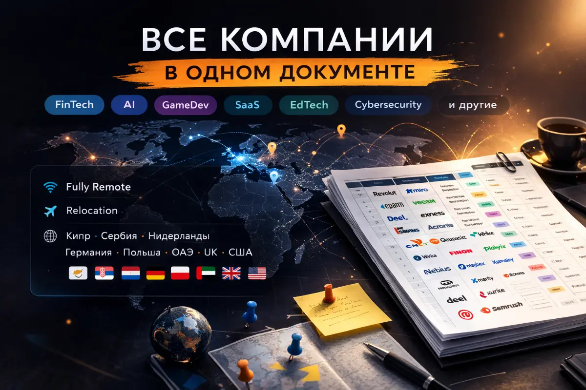 Подборка международных компаний с remote и релокацией | Сетка — социальная сеть от hh.ru