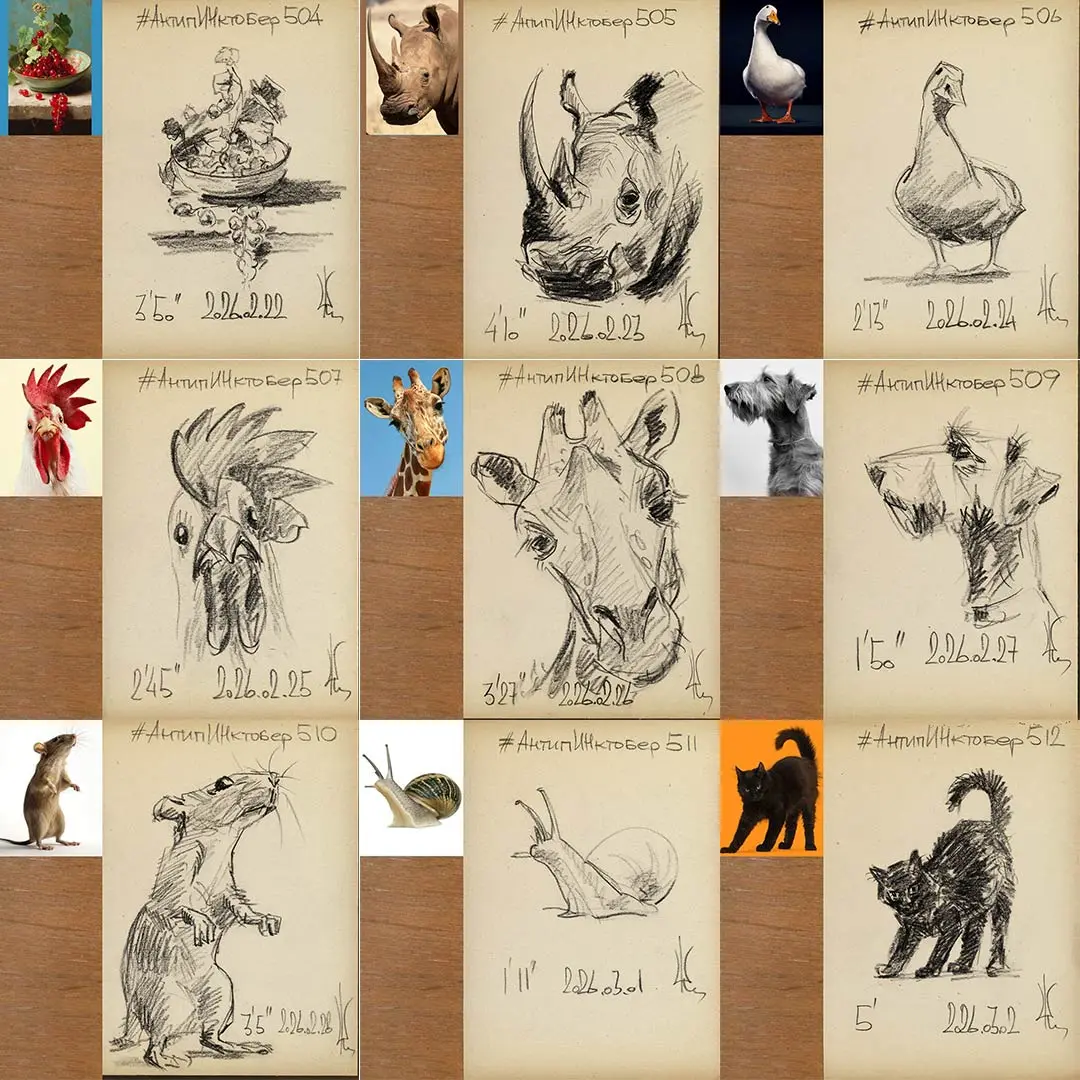 Очередная партия ежедневных набросков из марафона набросков #АнтипИНктобер
.
#oldernewpencil #ondailyart | Сетка — социальная сеть от hh.ru