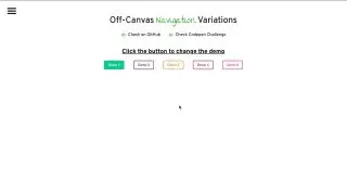 Off-canvas Navigation Variants (Sidebar) - Варианты навигации вне холста (боковая панель), реализованы с помощью css и js.
https://codepen.io/foxeisen/pen/YgEwbK | Сетка — социальная сеть от hh.ru