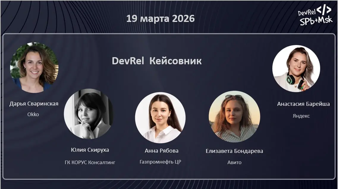 DevRel Кейсовник: работа с внутренней аудиторией
19 марта, четверг, 19:00
Санкт-Петербург, 2-ая Советская ул., д | Сетка — социальная сеть от hh.ru
