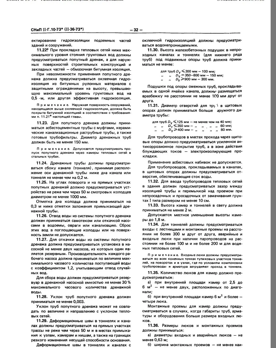 ✏️ Водоснабжение и канализация: 36Количество люков для камеры для теплосетей выд из СНиП II-36-73
36Количество люков для камеры для теплосетей выд из СНиП II-36-73 | Сетка — социальная сеть от hh.ru