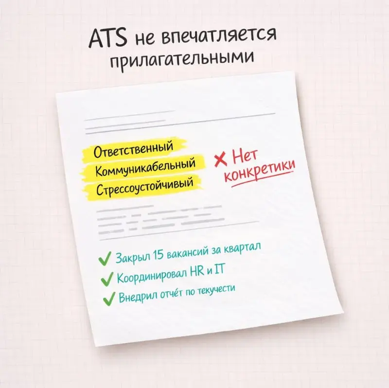 Иногда кажется, что блок «О себе» — это место для хороших слов.
Ответственный.
Коммуникабельный.
Стрессоустойчивый.
Быстро обучаюсь.
Выглядит правильно.
Звучит безопасно.
Но почти не работает | Сетка — социальная сеть от hh.ru