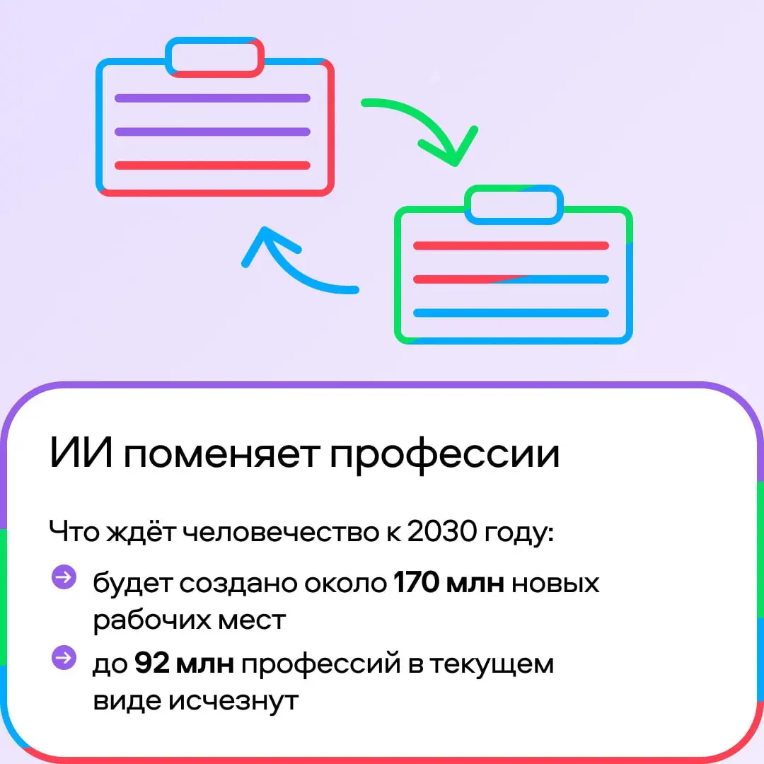 💙 Как ИИ изменит рынок труда к 2030 году
Всемирный экономический форум опубликовал доклад «Four Futures for Jobs in the New Economy: AI and Talent in 2030» | Сетка — социальная сеть от hh.ru