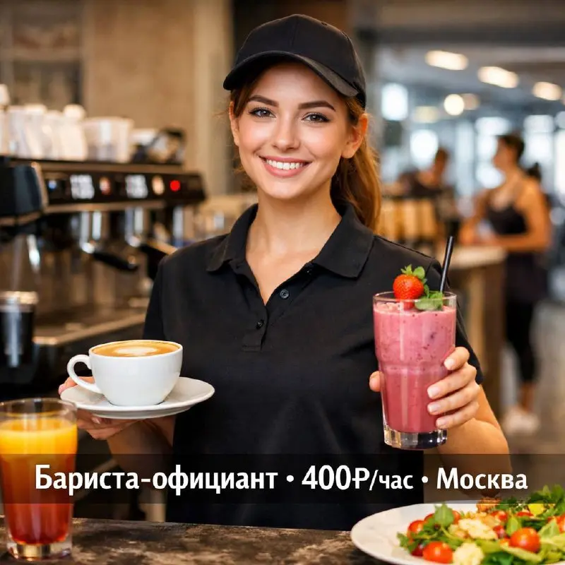 БАРИСТА-ОФИЦИАНТ
От 400₽/ч + ежедневный чай
сеть фитнес-кафе в премиальных фитнес-клубах
• Москва
• Рестораны/Кафе
• +79256229524
В этом посте были ссылки, но мы их удалили по правилам Сетки | Сетка — социальная сеть от hh.ru