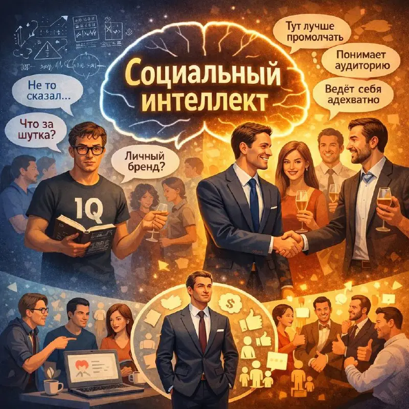 При построении личного бренда есть один навык, о котором почти никто не говорит напрямую — социальный интеллект.
И часто он влияет на результат сильнее, чем высокий IQ | Сетка — социальная сеть от hh.ru