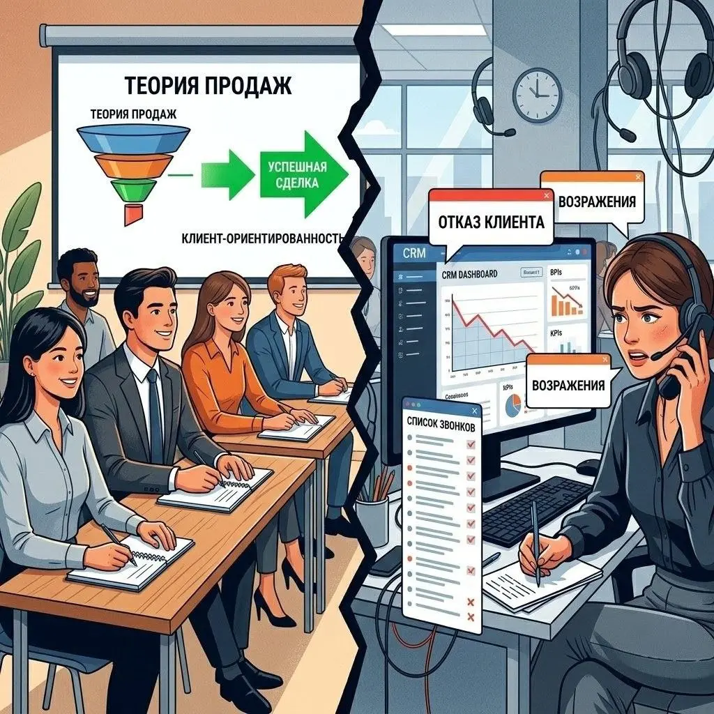 #PollRecap
РАЗРЫВ МЕЖДУ ТРЕНИНГАМИ И РЕАЛЬНОСТЬЮ ПРОДАЖ
В нашем опросе менеджеры и руководители почти единогласно сошлись в одном: самый болезненный разрыв — между тем, что дают на тренингах, и тем, ч... | Сетка — социальная сеть от hh.ru