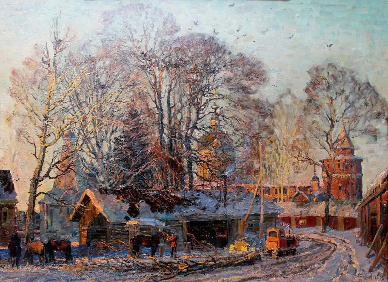 "Весна разгорается"Абакумов Михаил Георгиевич(1948-2010)
Снег ещё лежит, но воздух уже другой | Сетка — социальная сеть от hh.ru