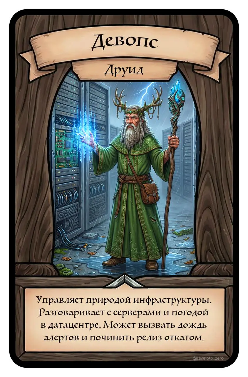 Сегодня мчу в офис аж волосы назад.
Но я успел подготовить для вас очередную фантазию: «Персонажи айтишников в D&D».
Вы держитесь здесь, вам всего доброго, хорошего настроения и здоровья… | Сетка — социальная сеть от hh.ru