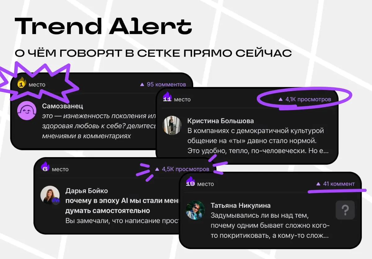 Trend Alert: что актуально в Сетке прямо сейчас | Сетка — социальная сеть от hh.ru