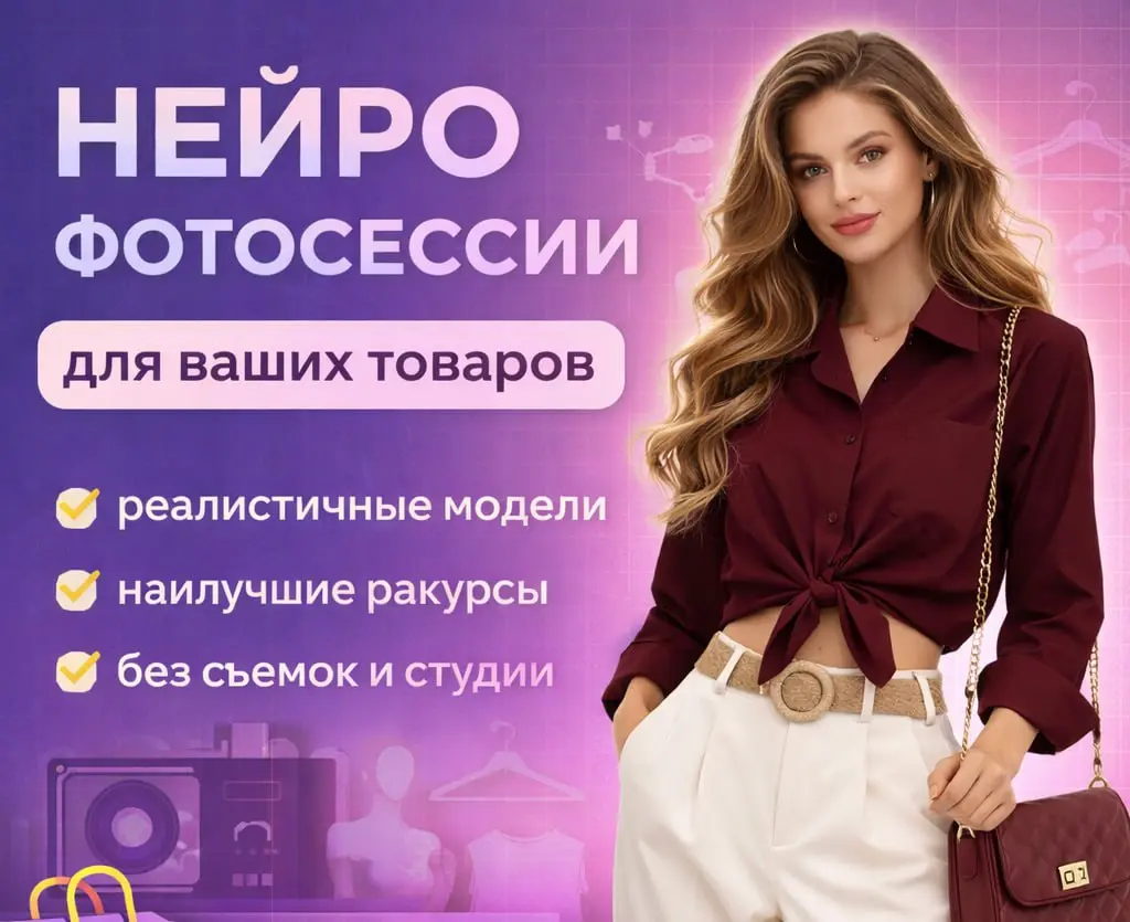 Нейрофотосессия для ваших товаров — без студии, моделей и дорогих съемок!
Если вы продаёте товары на маркетплейсах и вам постоянно нужны новые фотографии: для карточек, рекламы, баннеров и соцсетей | Сетка — социальная сеть от hh.ru