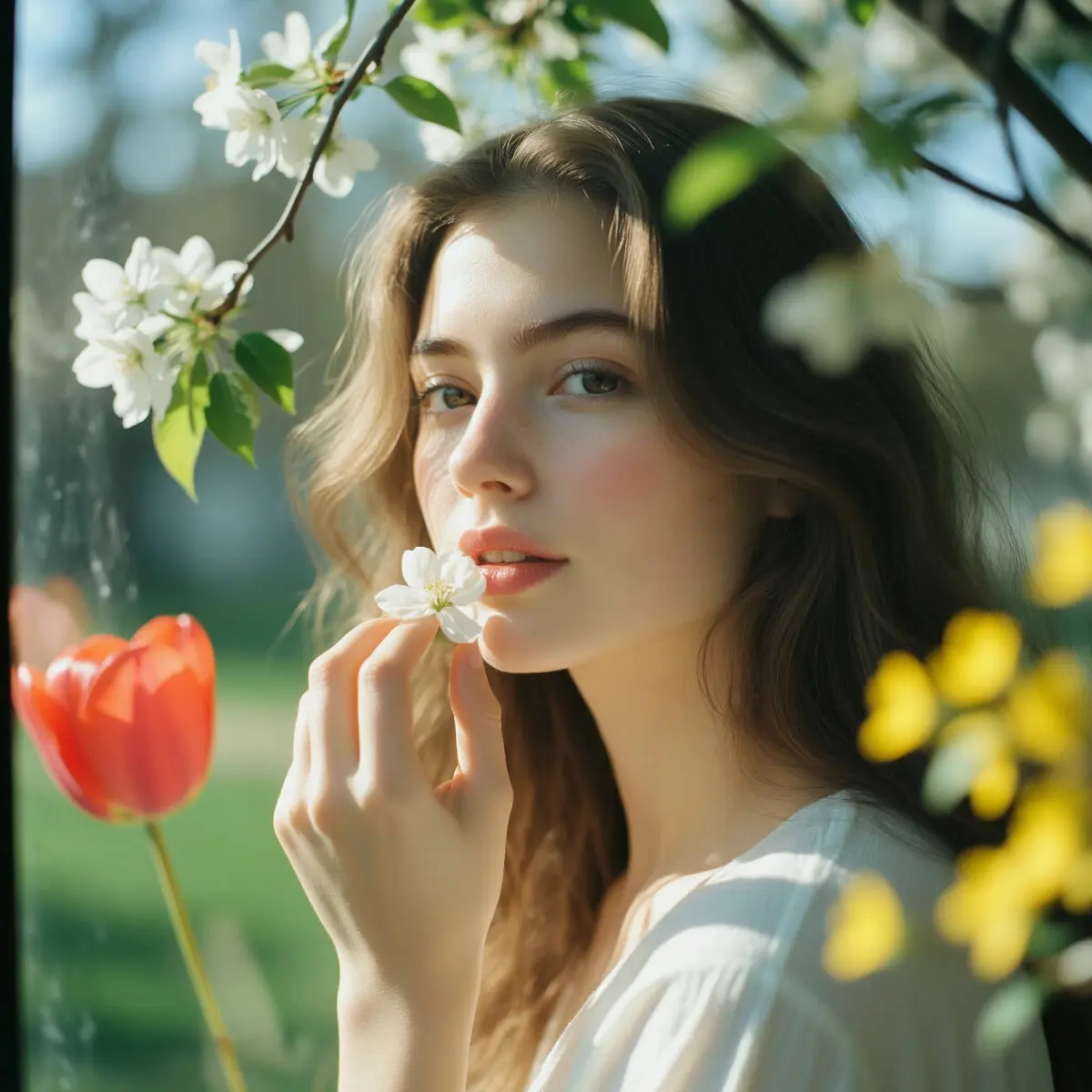 Решила сегодня поэкспериментировать с промптами — захотелось настоящей весны, плёночной, тёплой
Написала запрос: аналоговое фото, цвета Fuji с зеленоватыми тенями, лёгкое зерно, оптика 50 мм f/2 | Сетка — социальная сеть от hh.ru