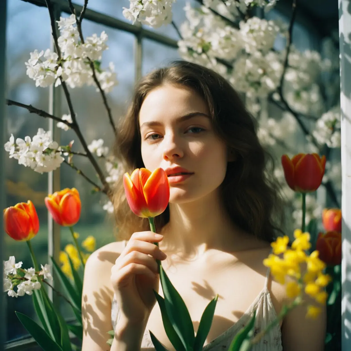 Решила сегодня поэкспериментировать с промптами — захотелось настоящей весны, плёночной, тёплой
Написала запрос: аналоговое фото, цвета Fuji с зеленоватыми тенями, лёгкое зерно, оптика 50 мм f/2 | Сетка — социальная сеть от hh.ru