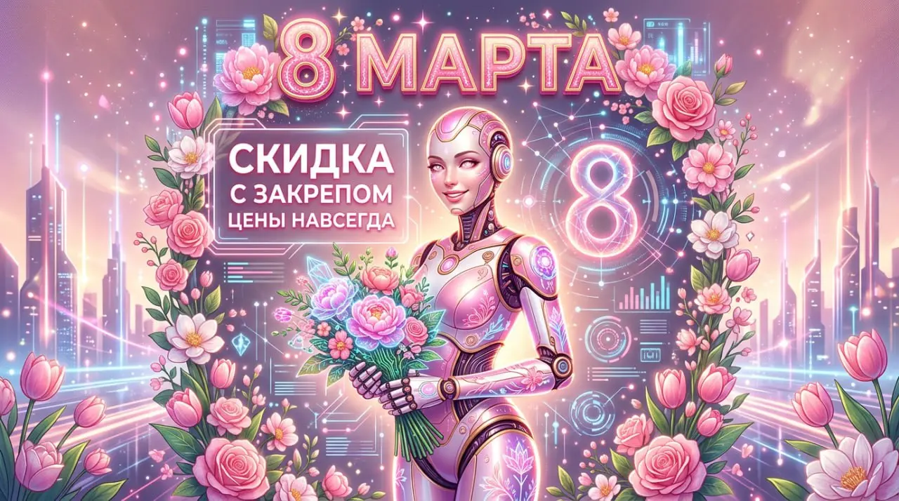 Милые девочки и девушки, поздравляю вас с 8 марта! 💐
Если честно, не придумал, что подарить — букет через экран, к сожалению, не отправишь 🤷‍♂️ Но зато могу порадовать скидкой!
И не обычной, а с фикса... | Сетка — социальная сеть от hh.ru