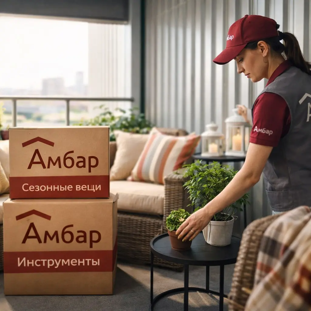 Как превратить балкон в зону отдыха? 🛋️
1. Безжалостно выкиньте старое и сломанное.
2. Сезонное (шины, велосипед, елку) — на склад. Мы в «Амбар» берем хранение на себя от 1156 ₽/мес.
3 | Сетка — социальная сеть от hh.ru