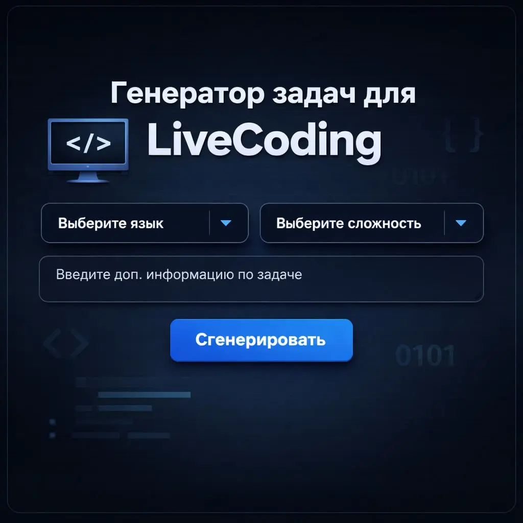 ➡️ Генератор вопросов и задач!
Но сейчас он выключен. Нужно ли снова включить его?
https://studio.roadmappers.ru
Что на сайте можно делать?
1. Сгенерировать задачу любой сложности по любому языку
2 | Сетка — социальная сеть от hh.ru