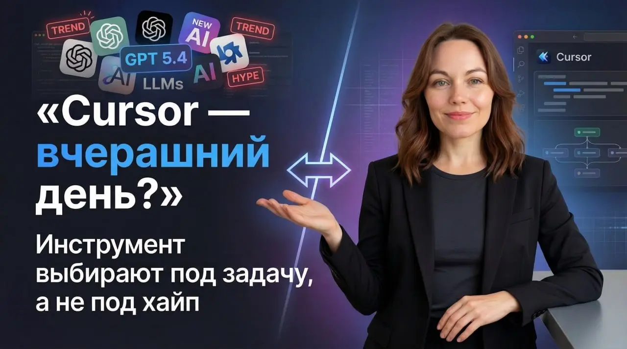 «Курсор - это уже вчерашний день!» Или почему я не гонюсь за хайпом в ИИ
Вот тут поделилась, что творю невероятное, а именно создаю двух ИИ-агентов для ВКонтакте вообще без Make | Сетка — социальная сеть от hh.ru