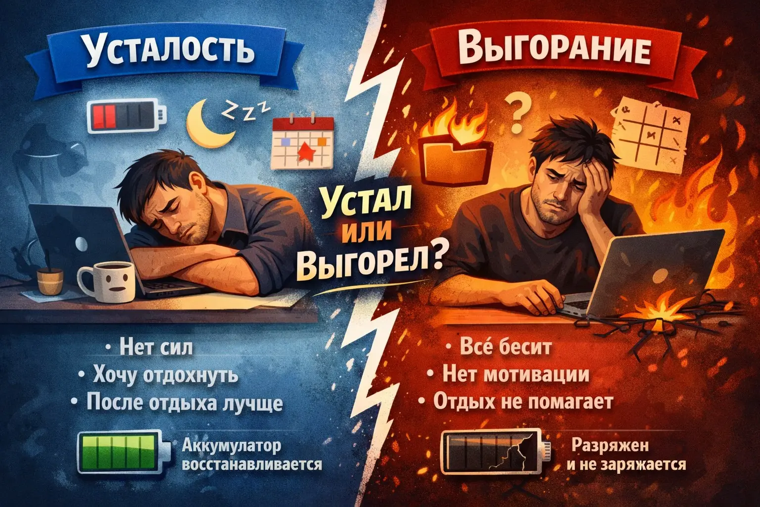 Усталость или выгорание | Сетка — социальная сеть от hh.ru