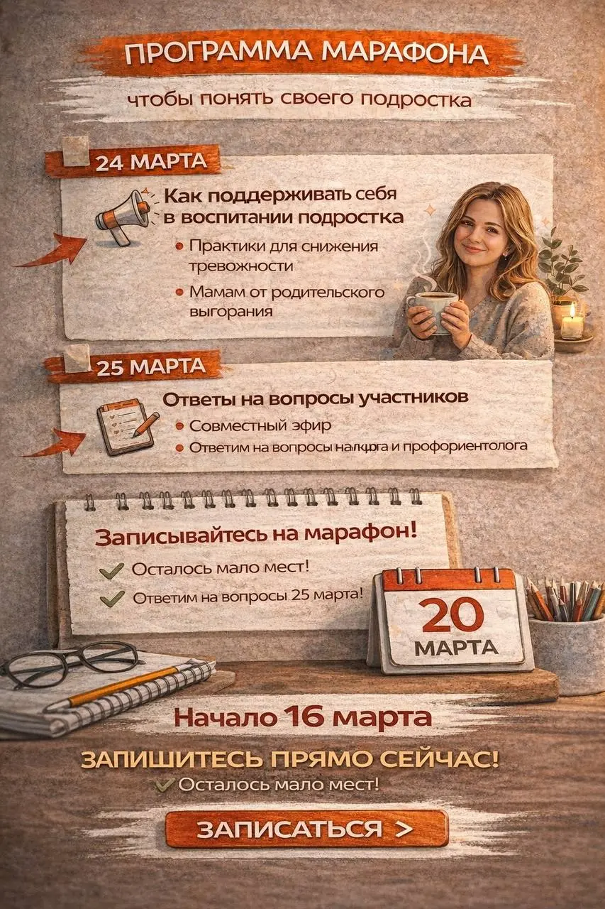 Мы с подростковым психологом Яной Семенковой @YanaSemenkova подготовили для нового потока марафона
«Подростковый возраст: инструкция по применению»
действительно сильную и практическую программу
🔥
📅 С... | Сетка — социальная сеть от hh.ru