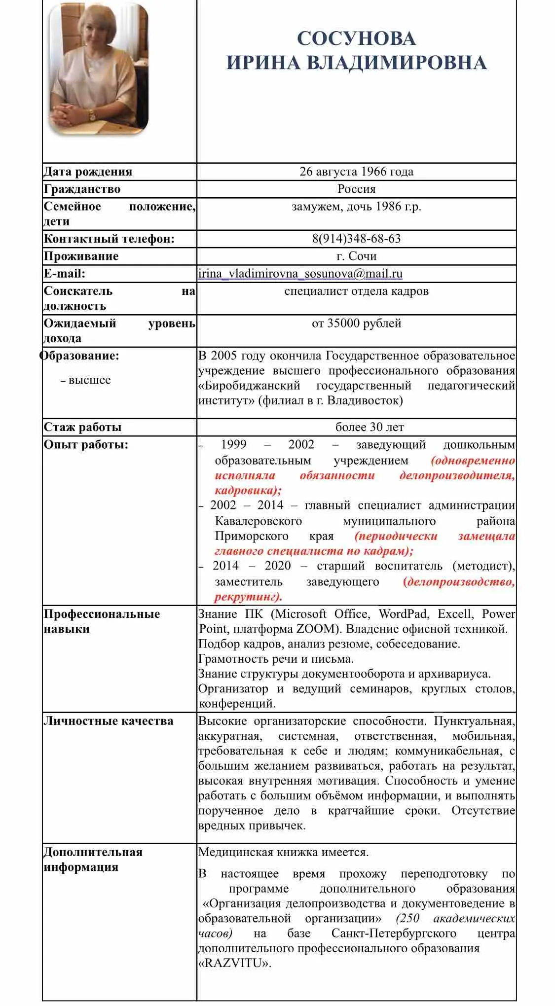 Ирина Сосунова