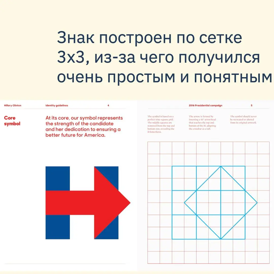 Продолжаю исследовать результаты коллабораций политиков и агентств
Выборы 58-го президенка США
Минималистичный лого “H со стрелкой вправо”, который сделала для Хиллари в Pentagram, команда Майкла Беру... | Сетка — социальная сеть от hh.ru