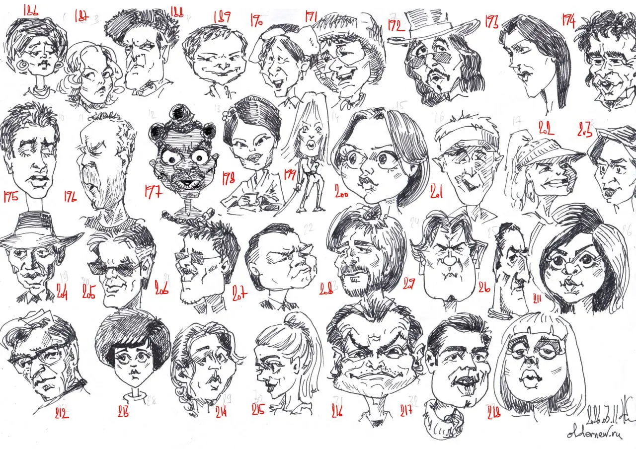 100 людей за 10 дней!
Рисуем с удовольствием и куражом!
День 3. Номера 186-218.
Шаржи "100 шедевров" 2023 года закончились | Сетка — социальная сеть от hh.ru