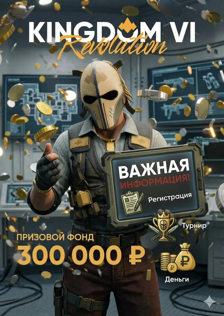 Окончательные даты, и необходимая информация к ежегодному областному турниру «KINGDOM 6 - REVOLUTIN» 🏆
➖ 1-я Квалификация - 22.08.2026 (В компьютерном клубе "UNIT").
➖ 2-я Квалификкация - 29.08 | Сетка — социальная сеть от hh.ru