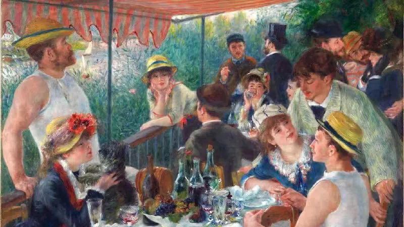 “Завтрак гребцов”Пьер Огюст Ренуар(1881)
Дом Фурнез был открыт в 1857 году. Это был ресторан на берегу Сены недалеко от Парижа с небольшой гостиницей и прокатом лодок | Сетка — социальная сеть от hh.ru