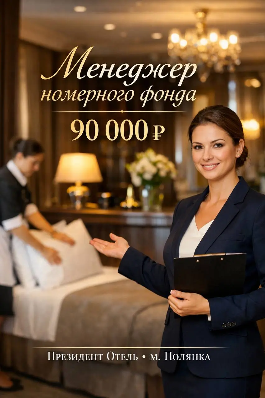 МЕНЕДЖЕР НОМЕРНОГО ФОНДА
От 90 000₽
гостиничный комплекс "Президент отель"
• Москва, м. Полянка
• Гостиничный бизнес
• +79191063795
В этом посте были ссылки, но мы их удалили по правилам Сетки | Сетка — социальная сеть от hh.ru