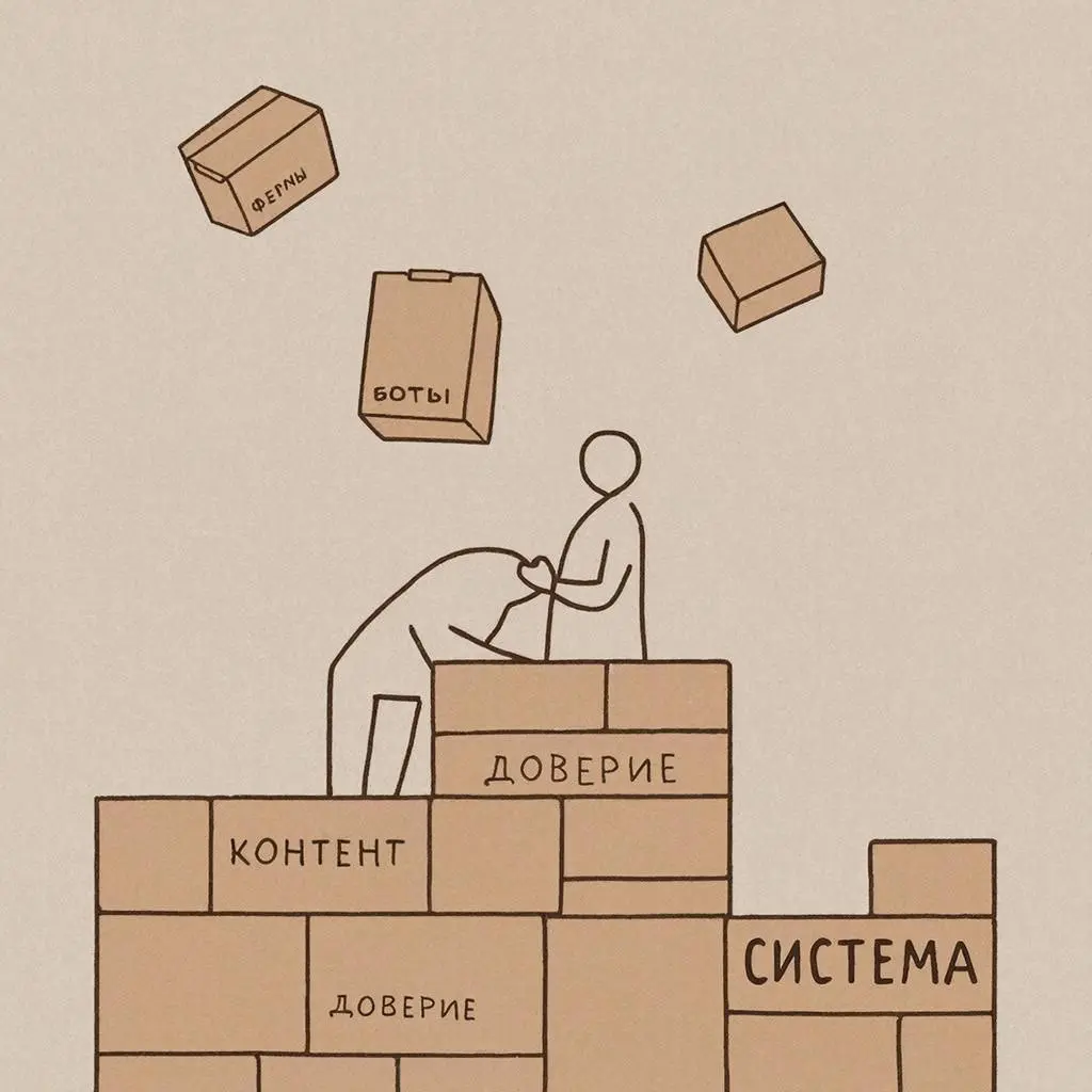 🏗️ Чертёж №28:
Про ботов, фермы и настоящих подписчиков. | Сетка — социальная сеть от hh.ru