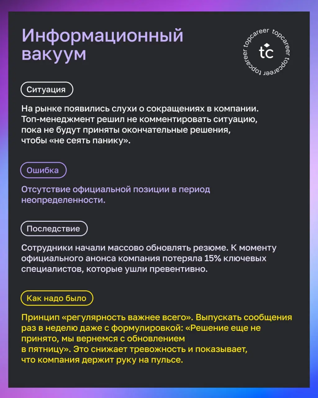 💸 Три ошибки в коммуникациях, которые стоят компании ключевых сотрудников
Мы уже обсудили метрики эффективности внутренних коммуникаций и роль линейных руководителей | Сетка — социальная сеть от hh.ru