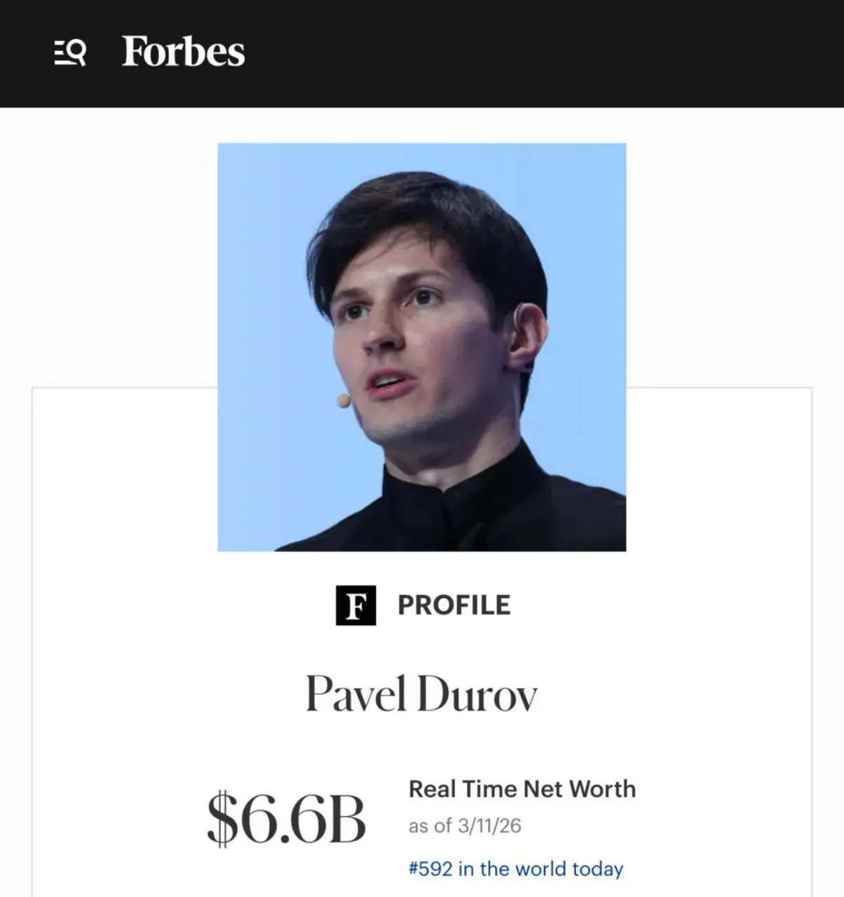 Сообщают, что состояние Павла Дурова уменьшилось на $10,5млрд!
🗣 Forbes пишет, что капитал снизился с $17,1 млрд до $6,6 млрд и Дуров стал занимать 592 место среди самых богатых людей мира | Сетка — социальная сеть от hh.ru