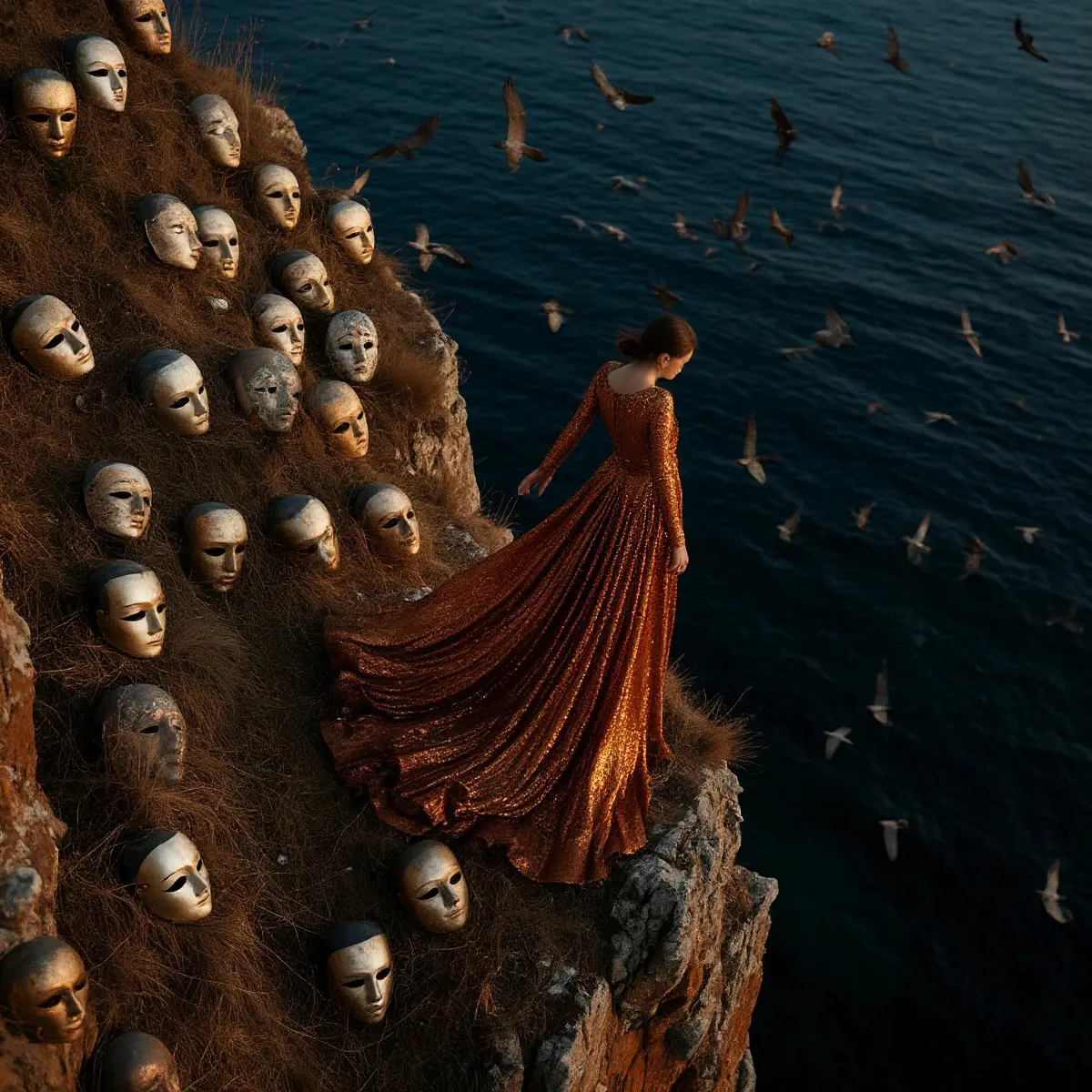 Кадр сделан в «Шедевриуме» за 2 минуты. Но подготовка — дольше
Я не пишу «красивая девушка на закате». Я ищу образы, которые говорят сами за себя. Медь, которая ржавеет и светится | Сетка — социальная сеть от hh.ru