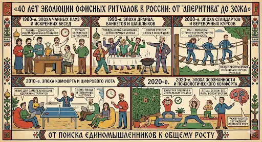 ОТ ЧАЯ ДО БИОХАКИНГА: КАК МЫ СТРОИЛИ ОФИСНУЮ КУЛЬТУРУ 40 ЛЕТ | Сетка — социальная сеть от hh.ru