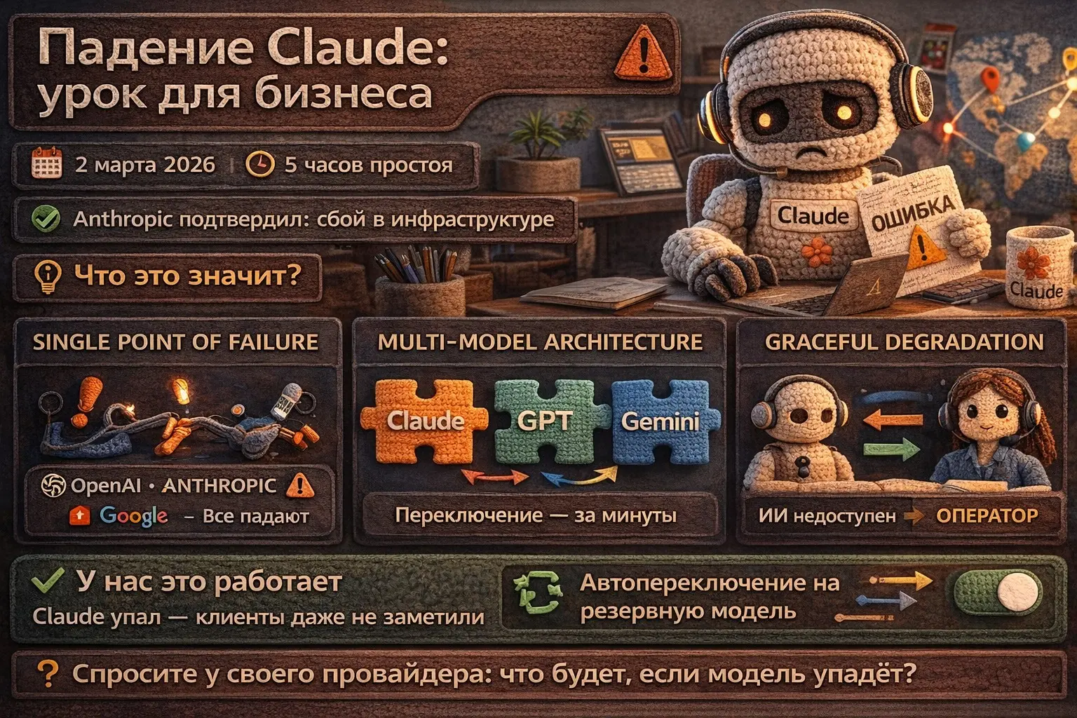 Падение Claude: урок для бизнеса | Сетка — социальная сеть от hh.ru