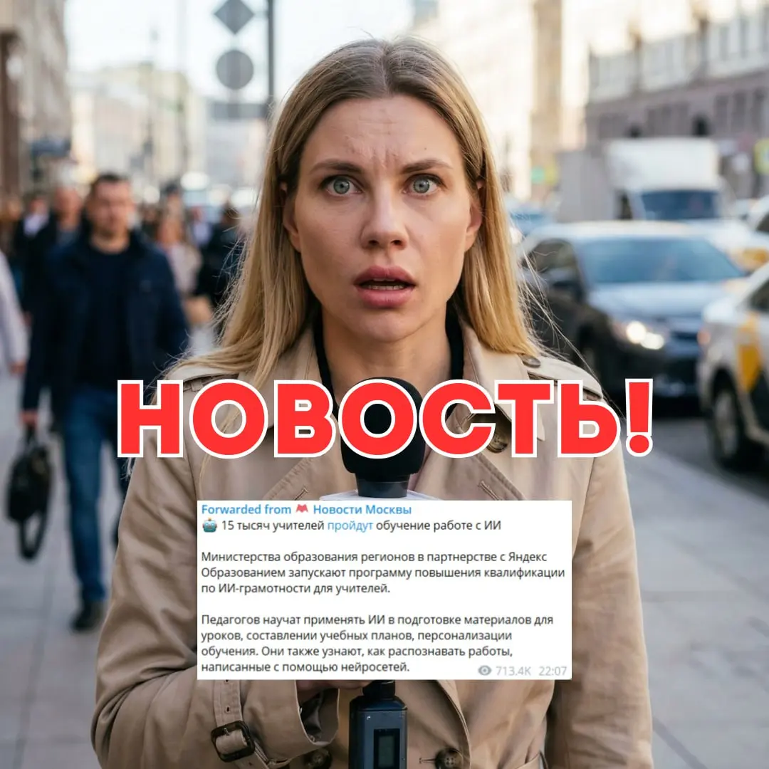 Привет, дорогие мои.
Сегодня поздно вечером увидела новость: 15 тысяч учителей будут проходить обучение по работе с нейросетями | Сетка — социальная сеть от hh.ru