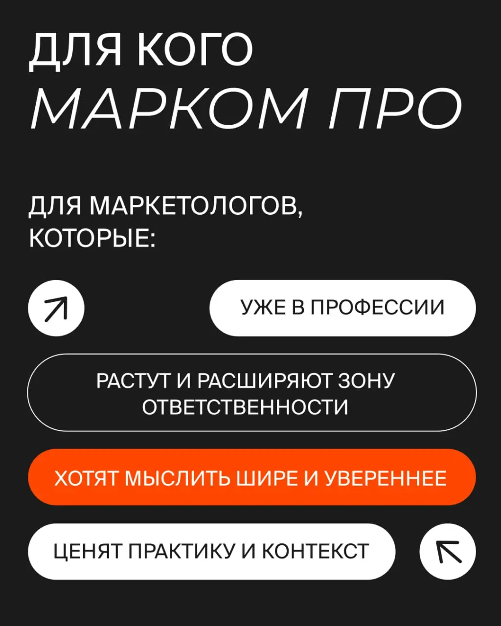 💥 Друзья, мы готовы пригласить вас в МАРКОМ Про!
Это профессиональное пространство с лекциями от практиков для маркетологов, которые хотят быть в актуальном контексте рынка | Сетка — социальная сеть от hh.ru