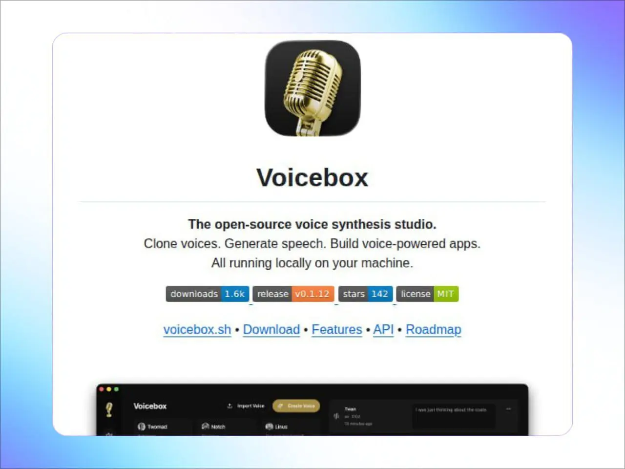 🎭 КЛОНИРУЙ ГОЛОС БЕЗ СПРОСА
Вышел Voicebox — локальная нейросеть-клонер, которая делает с голосом то же, что Фотошоп с картинкой: бери, меняй, создавай, не спрашивая разрешения 🎙✨
Загрузил 2 секунды а... | Сетка — социальная сеть от hh.ru
