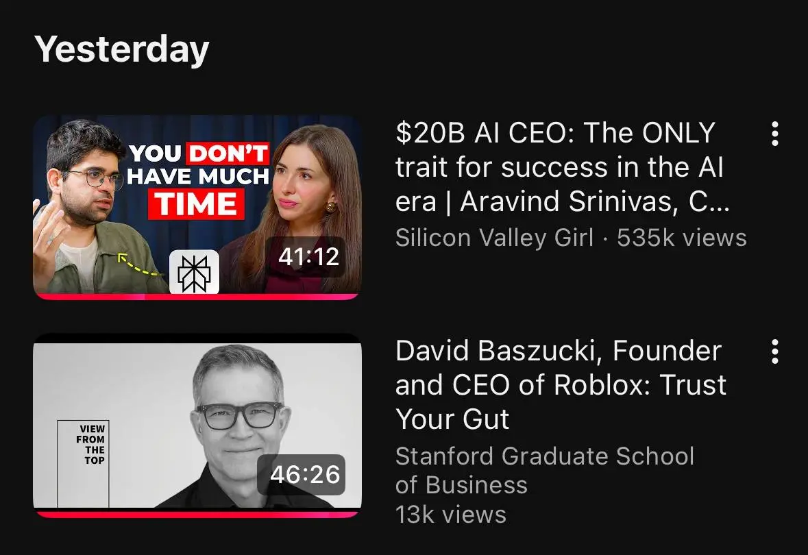 AI-эра
🤵 Я последние пару недель жестко подсела на видосы с фаундерами, CEO на тему бизнеса и AI. Все началось с поста про интервью с основателем Revolut Николаем Сторонским | Сетка — социальная сеть от hh.ru
