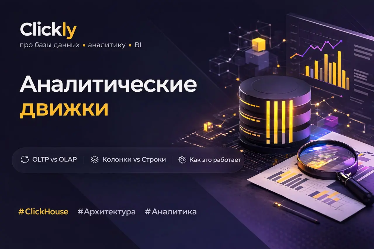 ⚡️ Почему ClickHouse работает быстрее обычных баз данных
Чтобы понять ClickHouse, нужно сначала понять разницу между OLTP и OLAP.
Есть два типа систем работы с данными | Сетка — социальная сеть от hh.ru