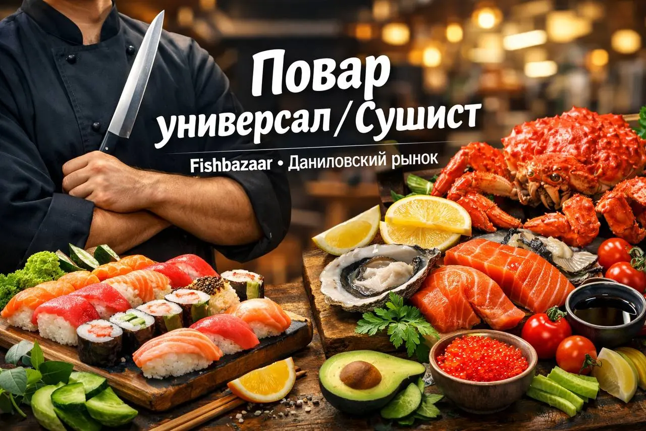 ПОВАР-УНИВЕРСАЛ СУШИСТ
4 500₽/смена - 4 800₽/смена + бонусы
рыбное кафе Fishbazaar
• Москва, м | Сетка — социальная сеть от hh.ru
