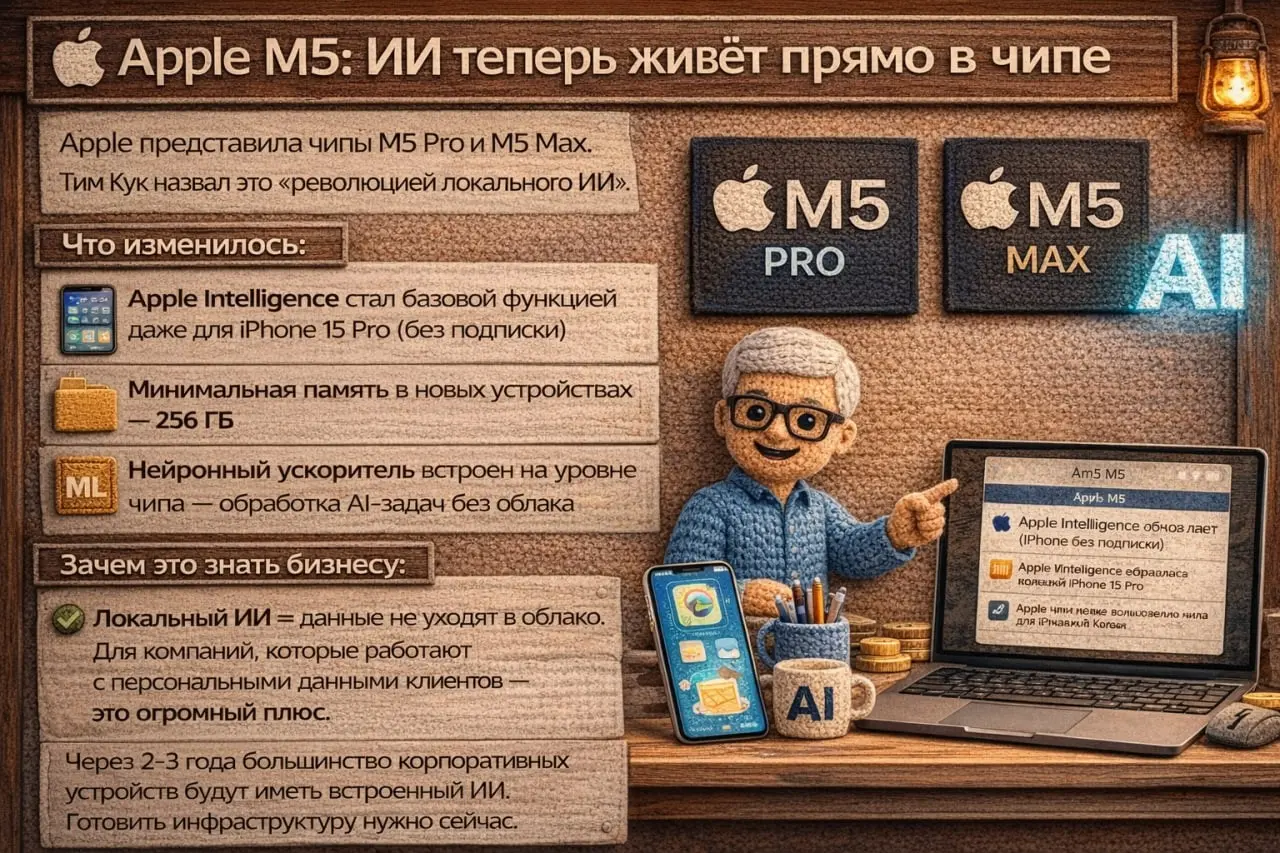 Apple M5: AI прямо в чипе | Сетка — социальная сеть от hh.ru