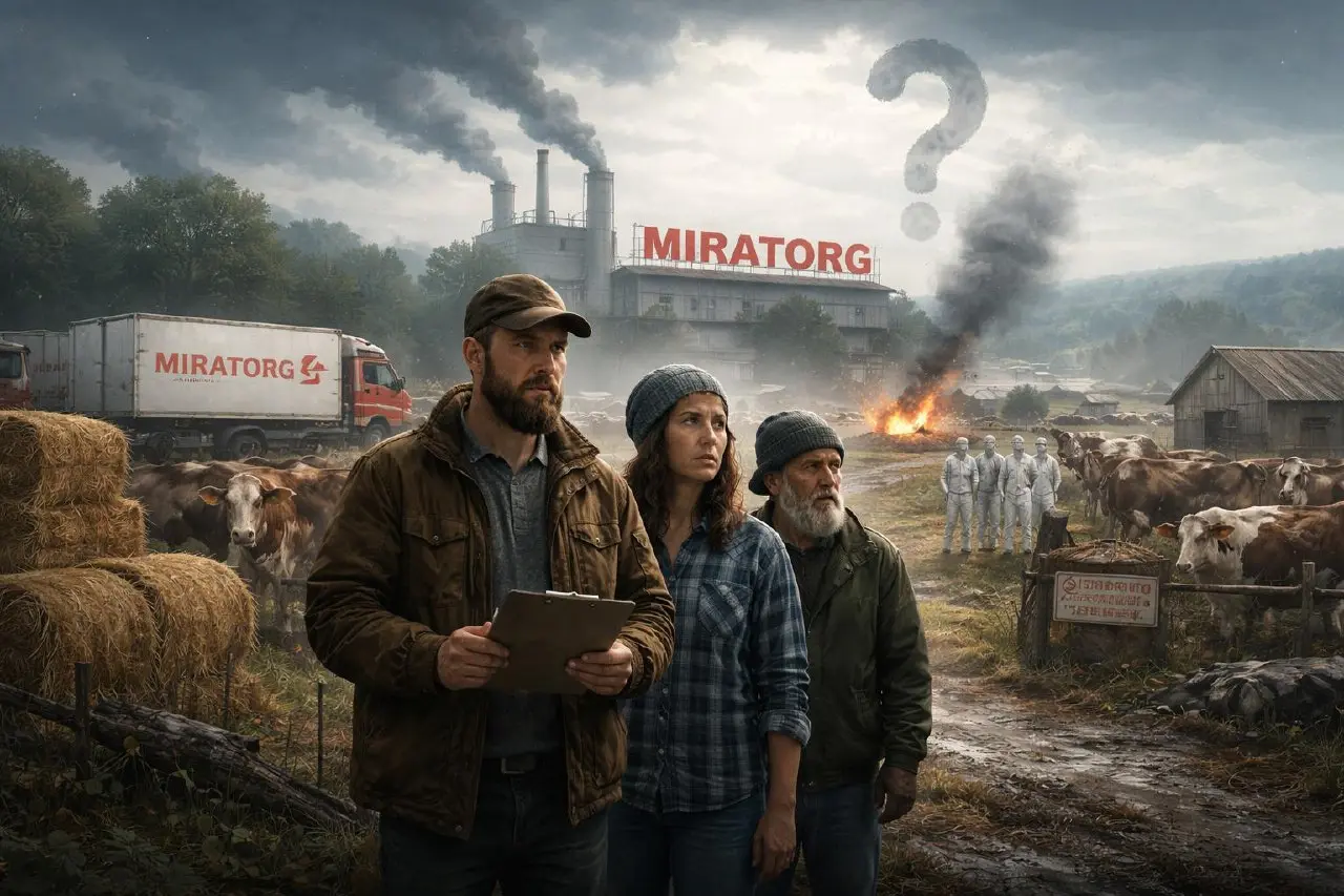 Коров режут, виноват “Мираторг”… но всё не так просто
В начале 2026 Сибирь накрыл не только мороз, но и мясной кризис. Фермеры вышли в протесты — у них массово изымают и уничтожают скот | Сетка — социальная сеть от hh.ru