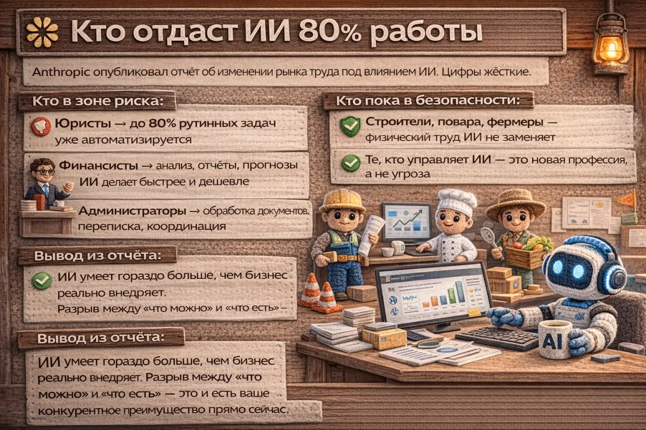 Кто отдаст ИИ 80% работы? | Сетка — социальная сеть от hh.ru